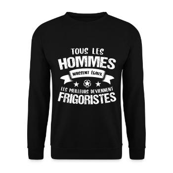 Frigoriste cadeau drôle - Sweat-shirt Unisexe - noir - Devant - Alina (178cm) & Michal (187cm)
