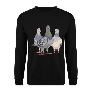 Colombophiles Colombophiles Pigeons voyageurs Oiseaux Élevage de pigeons - Sweat-shirt Unisexe - noir - Devant - Alina (178cm) & Michal (187cm)