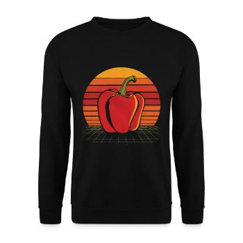 Paprika Geschenk - Unisex Pullover - Schwarz - Vorne - Alina (178cm) & Michal (187cm)
