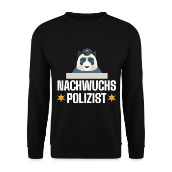 Polizist Polizei Kommissar - Unisex Pullover - Schwarz - Vorne - Alina (178cm) & Michal (187cm)