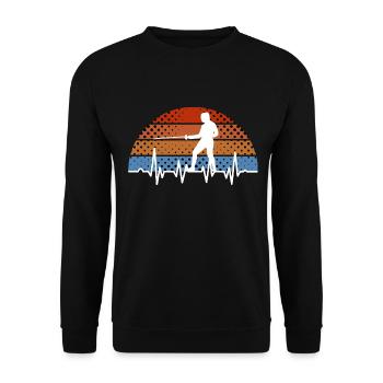 Fencing Sport Heartbeat Gift - Unisex Sweatshirt - black - Front - Alina (178cm) & Michal (187cm)