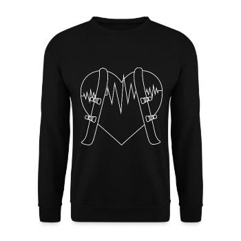Herz - Herzschlag - Snowboard - (2) - Unisex Pullover - Schwarz - Vorne - Alina (178cm) & Michal (187cm)