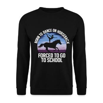Loves Horse Vaulting Gift - Unisex Sweatshirt - black - Front - Alina (178cm) & Michal (187cm)