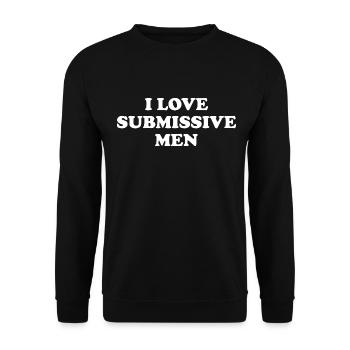 i love submissive men - Unisex Pullover - Schwarz - Vorne - Alina (178cm) & Michal (187cm)