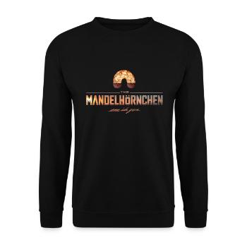 The Mandelhörnchen esse ich gern - Unisex Pullover - Schwarz - Vorne - Alina (178cm) & Michal (187cm)