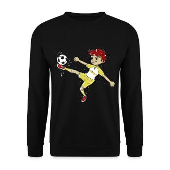 Football Football - Unisex Sweatshirt - black - Front - Alina (178cm) & Michal (187cm)