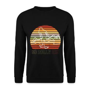 Skateboard Skateboardfahrer Skaten - Unisex Pullover - Schwarz - Vorne - Alina (178cm) & Michal (187cm)