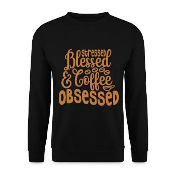 Coffee Espresso Morning Coffee Drinker Americano - Unisex Sweatshirt - black - Front - Alina (178cm) & Michal (187cm)
