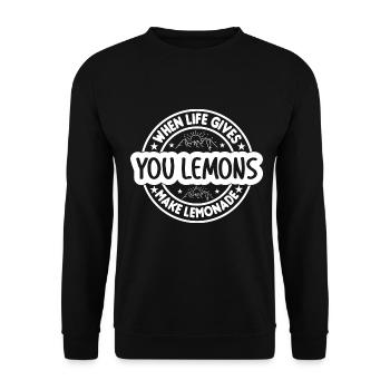 When Life Gives You Lemons Make Lemonade - Unisex Sweatshirt - black - Front - Alina (178cm) & Michal (187cm)