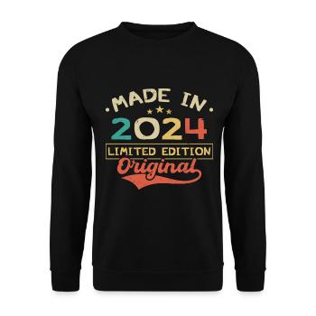Hergestellt im Jahr 2024 | Limitierte Edition 2024 | Original - Unisex Pullover - Schwarz - Vorne - Alina (178cm) & Michal (187cm)