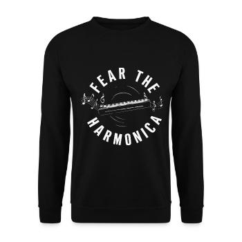 Cadeau de jeu d’harmonica - Sweat-shirt Unisexe - noir - Devant - Alina (178cm) & Michal (187cm)