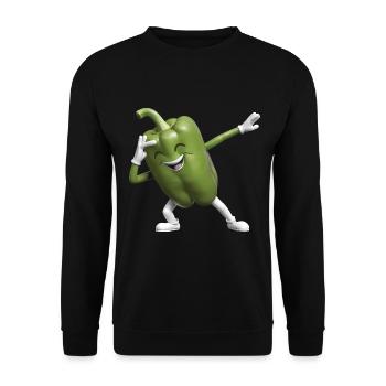 Paprika Geschenk - Unisex Pullover - Schwarz - Vorne - Alina (178cm) & Michal (187cm)