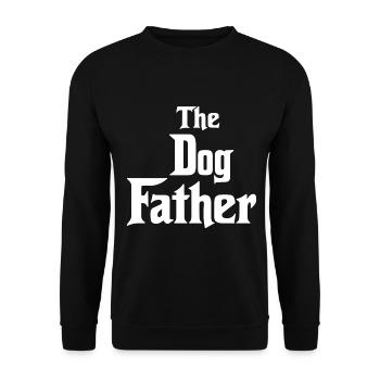 Lustiges Typografie-Design "Der Hundevater" - Unisex Pullover - Schwarz - Vorne - Alina (178cm) & Michal (187cm)