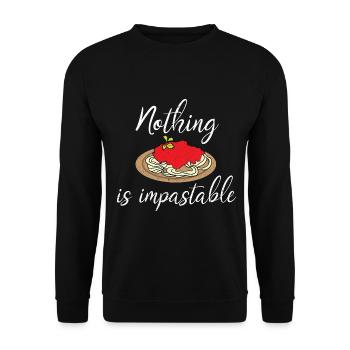 Pasta Pasta Spaghetti Bolognese Restaurant - Unisex Sweatshirt - black - Front - Alina (178cm) & Michal (187cm)