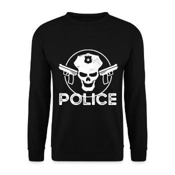 Police Policeman State Power PoliceWoman - Unisex Sweatshirt - black - Front - Alina (178cm) & Michal (187cm)
