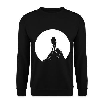Mond - Wandern - (5) - Unisex Pullover - Schwarz - Vorne - Alina (178cm) & Michal (187cm)