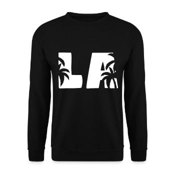 LA Palms Los Angeles - Unisex Pullover - Schwarz - Vorne - Alina (178cm) & Michal (187cm)
