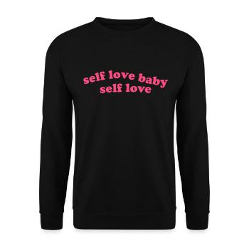 Citation de Self Love Baby - Sweat-shirt Unisexe - noir - Devant - Alina (178cm) & Michal (187cm)
