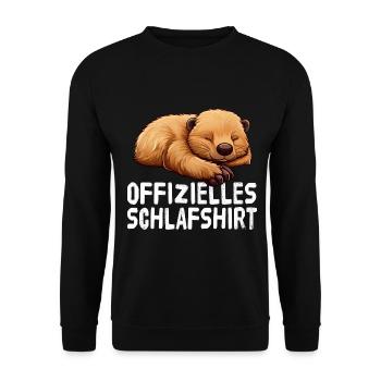 Offizieles Schlafshirt Biber - Unisex Pullover - Schwarz - Vorne - Alina (178cm) & Michal (187cm)