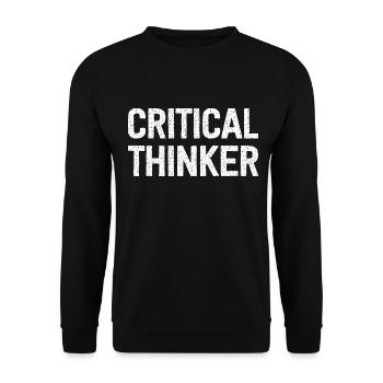 Critical Thinker - Unisex Sweatshirt - black - Front - Alina (178cm) & Michal (187cm)