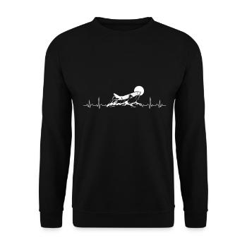 Avion Battement de coeur Voyage Voyage Luxure Voyager - Sweat-shirt Unisexe - noir - Devant - Alina (178cm) & Michal (187cm)