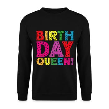 Fille Anniversaire Anniversaire Reine! Fille - Sweat-shirt Unisexe - noir - Devant - Alina (178cm) & Michal (187cm)