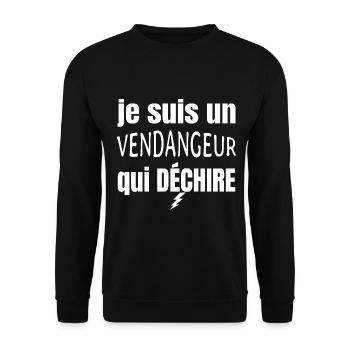 vendangeur qui déchire - Sweat-shirt Unisexe - noir - Devant - Alina (178cm) & Michal (187cm)