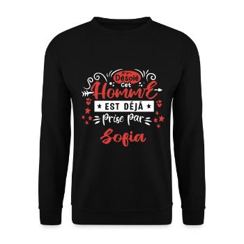 Cadeau Homme déja pris par Sofia - Sweat-shirt Unisexe - noir - Devant - Alina (178cm) & Michal (187cm)