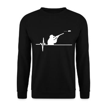 Herzschlag-Plateau-Schießen - Unisex Pullover - Schwarz - Vorne - Alina (178cm) & Michal (187cm)