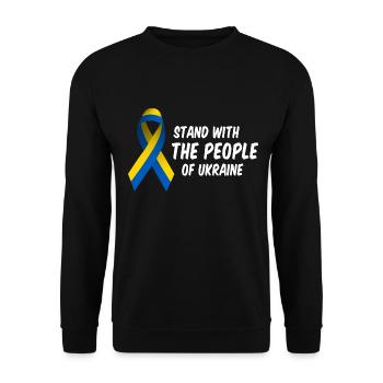 Je soutiens l’Ukraine - Sweat-shirt Unisexe - noir - Devant - Alina (178cm) & Michal (187cm)