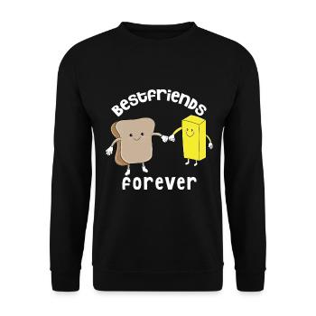 Best Friends Best Buds Best Friend - Unisex Sweatshirt - black - Front - Alina (178cm) & Michal (187cm)