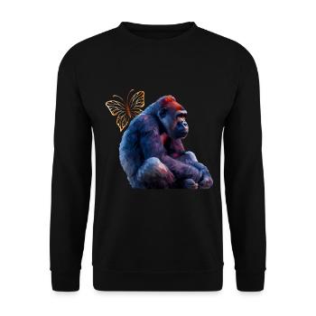 Monkey - Unisex Sweatshirt - black - Front - Alina (178cm) & Michal (187cm)