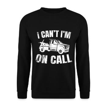 Abschleppwagen Abschleppdienst Abschlepper - Unisex Pullover - Schwarz - Vorne - Alina (178cm) & Michal (187cm)