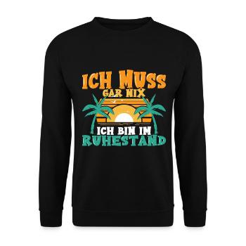 Rente Ruhestand - Unisex Pullover - Schwarz - Vorne - Alina (178cm) & Michal (187cm)