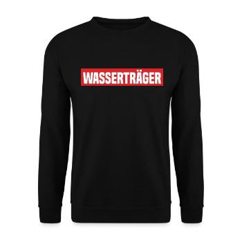 Wasserträger Lustiger Kreisliga Fußball Spruch - Unisex Pullover - Schwarz - Vorne - Alina (178cm) & Michal (187cm)