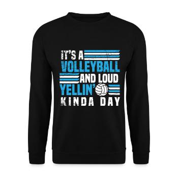 Volleyball Volleyball players Volleyball court - Unisex Sweatshirt - black - Front - Alina (178cm) & Michal (187cm)