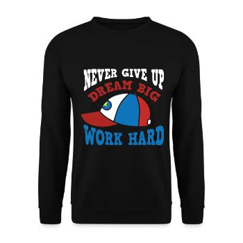 Ne jamais abandonner la motivation du travail acharné - Sweat-shirt Unisexe - noir - Devant - Alina (178cm) & Michal (187cm)