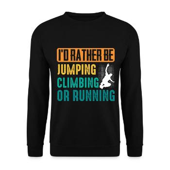 Parkour Freerunning Traceur - Unisex Pullover - Schwarz - Vorne - Alina (178cm) & Michal (187cm)