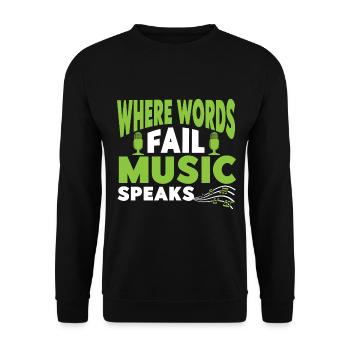 Musiker Musik Rhythmus Notenschlüssel - Unisex Pullover - Schwarz - Vorne - Alina (178cm) & Michal (187cm)
