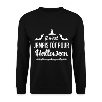 Il n’est jamais tôt pour Halloween - Sweat-shirt Unisexe - noir - Devant - Alina (178cm) & Michal (187cm)