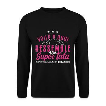 Super tata - Sweat-shirt Unisexe - noir - Devant - Alina (178cm) & Michal (187cm)