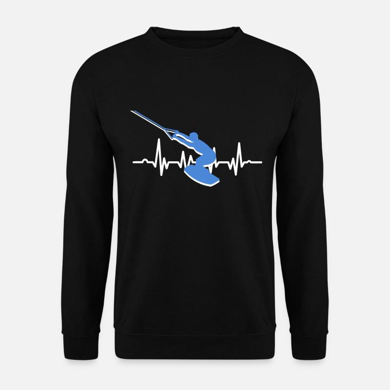 Wakeboard Wind Surf Cadeau Battement de Coeur - Sweat-shirt Unisexe - noir