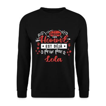 Cadeau Homme déja pris par Lola - Sweat-shirt Unisexe - noir - Devant - Alina (178cm) & Michal (187cm)