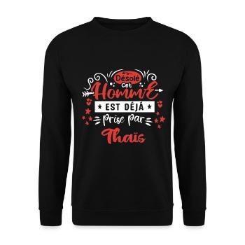 Cadeau Homme déja pris par Thais - Sweat-shirt Unisexe - noir - Devant - Alina (178cm) & Michal (187cm)