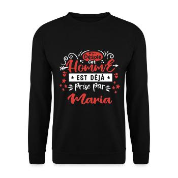 Cadeau Homme déja pris par Maria - Sweat-shirt Unisexe - noir - Devant - Alina (178cm) & Michal (187cm)