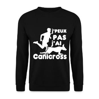 J'peux Pas J'ai Canicross, Humour Canicross - Sweat-shirt Unisexe - noir - Devant - Alina (178cm) & Michal (187cm)