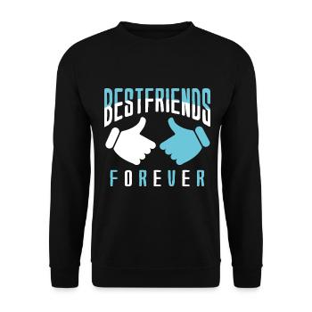 Best Friends Best Buds Best Friend - Unisex Sweatshirt - black - Front - Alina (178cm) & Michal (187cm)