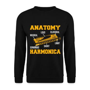Playing Harmonica Gift - Unisex Sweatshirt - black - Front - Alina (178cm) & Michal (187cm)