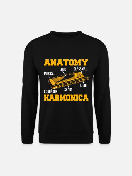 Playing Harmonica Gift - Unisex Sweatshirt - black