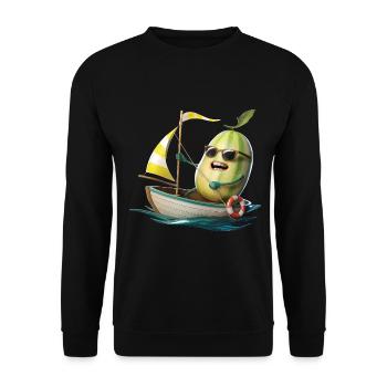 Obst Honigmelone Bootfahren Geschenk - Unisex Pullover - Schwarz - Vorne - Alina (178cm) & Michal (187cm)